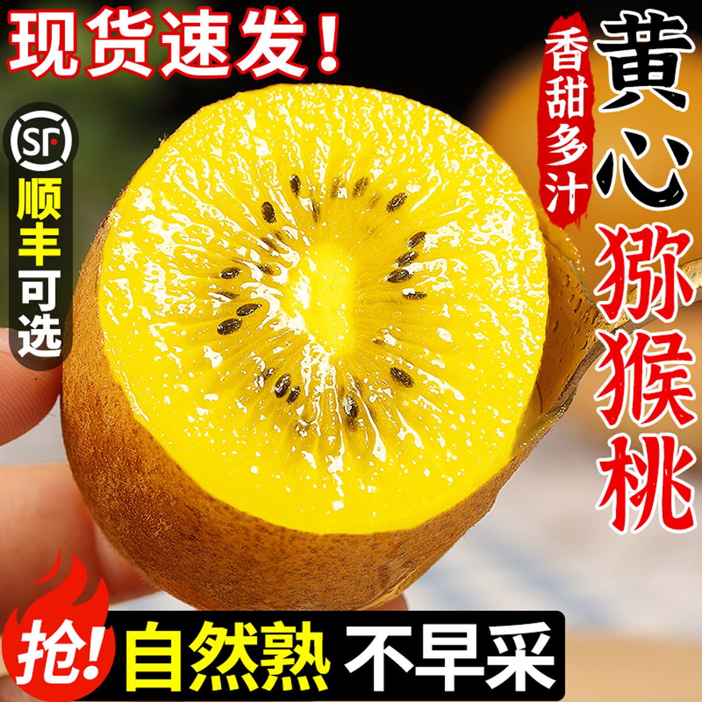 【黄心猕猴桃】香甜自然熟!现摘