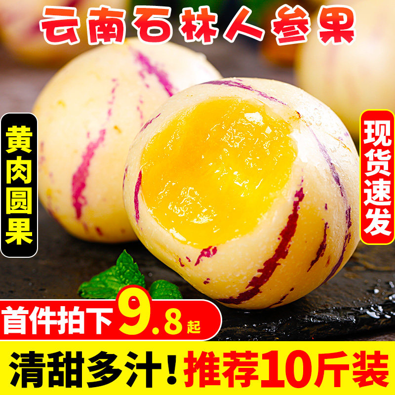 云南石林人参果10斤新鲜大果应季整箱人叁果水果七彩黄肉圆果包邮