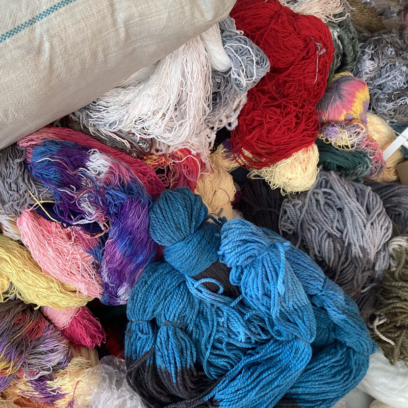 工厂尾线处理各种绞纱零团颜色斤