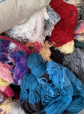 工厂尾线处理各种零把绞纱零团颜色随机一斤包邮残次线问题线清仓