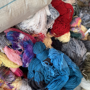 工厂尾线处理各种零把绞纱零团颜色随机一斤包邮残次线问题线清仓