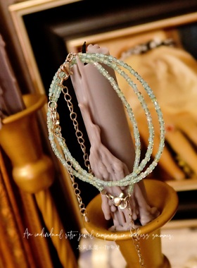 设计师轻盈纤细宝石套装手链项链