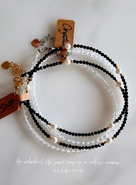 设计师轻盈纤细宝石套装项链手链