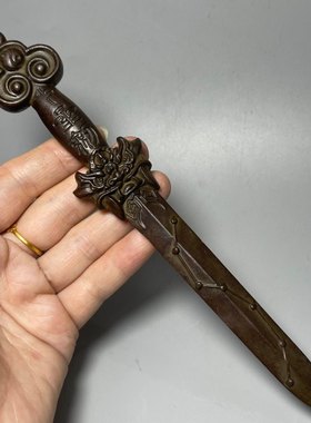 虎头八卦七星剑合金铜剑古玩铜器收藏器型厚重包浆老道造型雅致