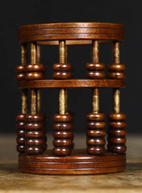 仿古纯铜算盘笔筒寓意美好能写会算高档文房四宝办公室摆件招财盘