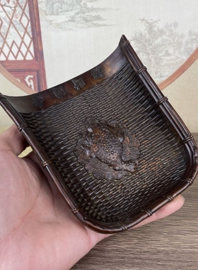 仿古古玩复古杂项民国三年招财进宝金蟾簸箕日进斗金家居摆件收藏