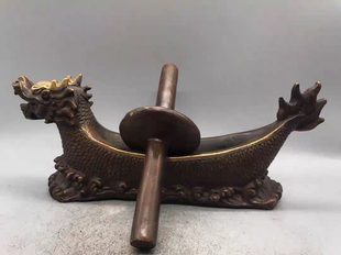 龙头药碾子纯铜古代碾药机古玩中医馆摆件药店仿古老式铜药捻子