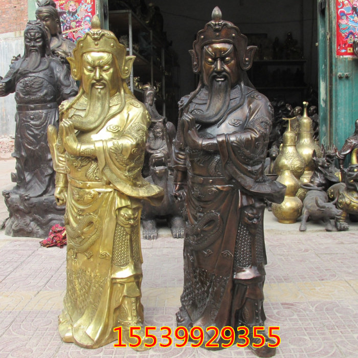纯铜关羽站像工艺品武财神爷