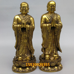纯铜释迦牟尼佛阿难尊者摩诃迦叶一佛二弟子阿难迦叶铜像铜器