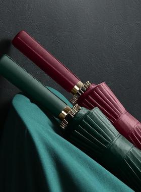 24骨自动雨伞暴雨专用伞黑色超大男长柄直杆定制大号抗风大伞