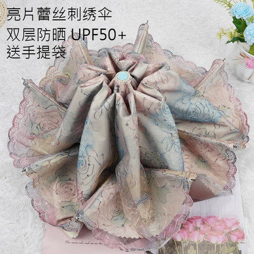 雨伞女神遮阳折叠双层小清新