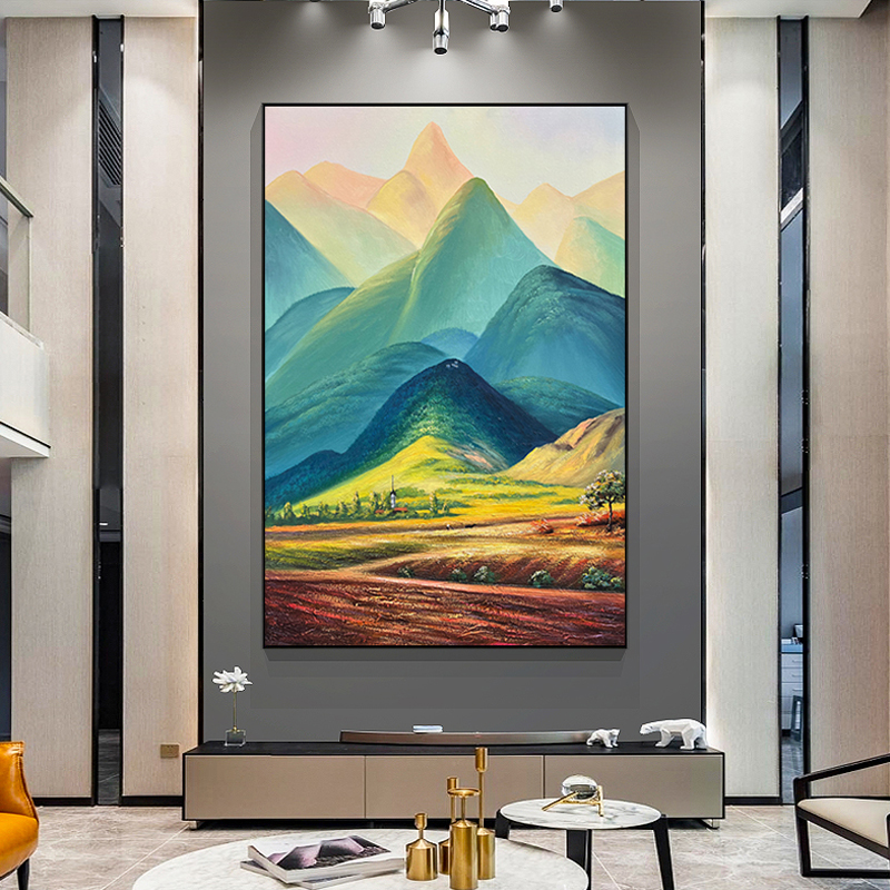 欧式玄关过道风景油画巨人山