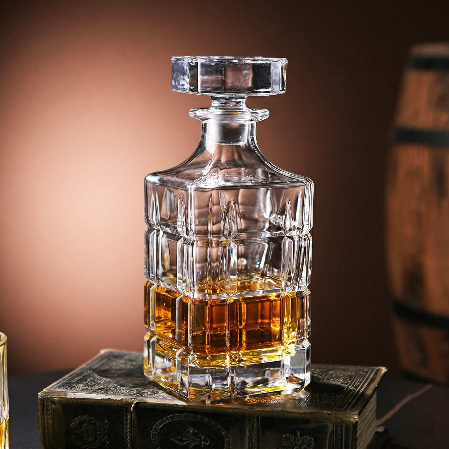 水晶切面玻璃杯威士忌杯啤酒杯吧台杯白兰地杯洋酒杯酒瓶酒樽套装