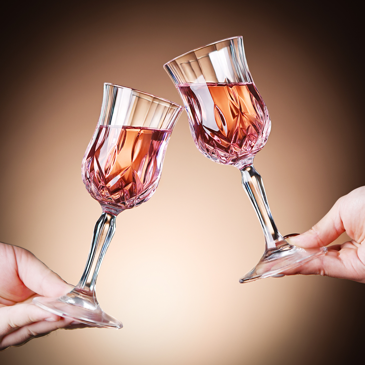 2只装高脚杯香槟杯高颜值水晶杯