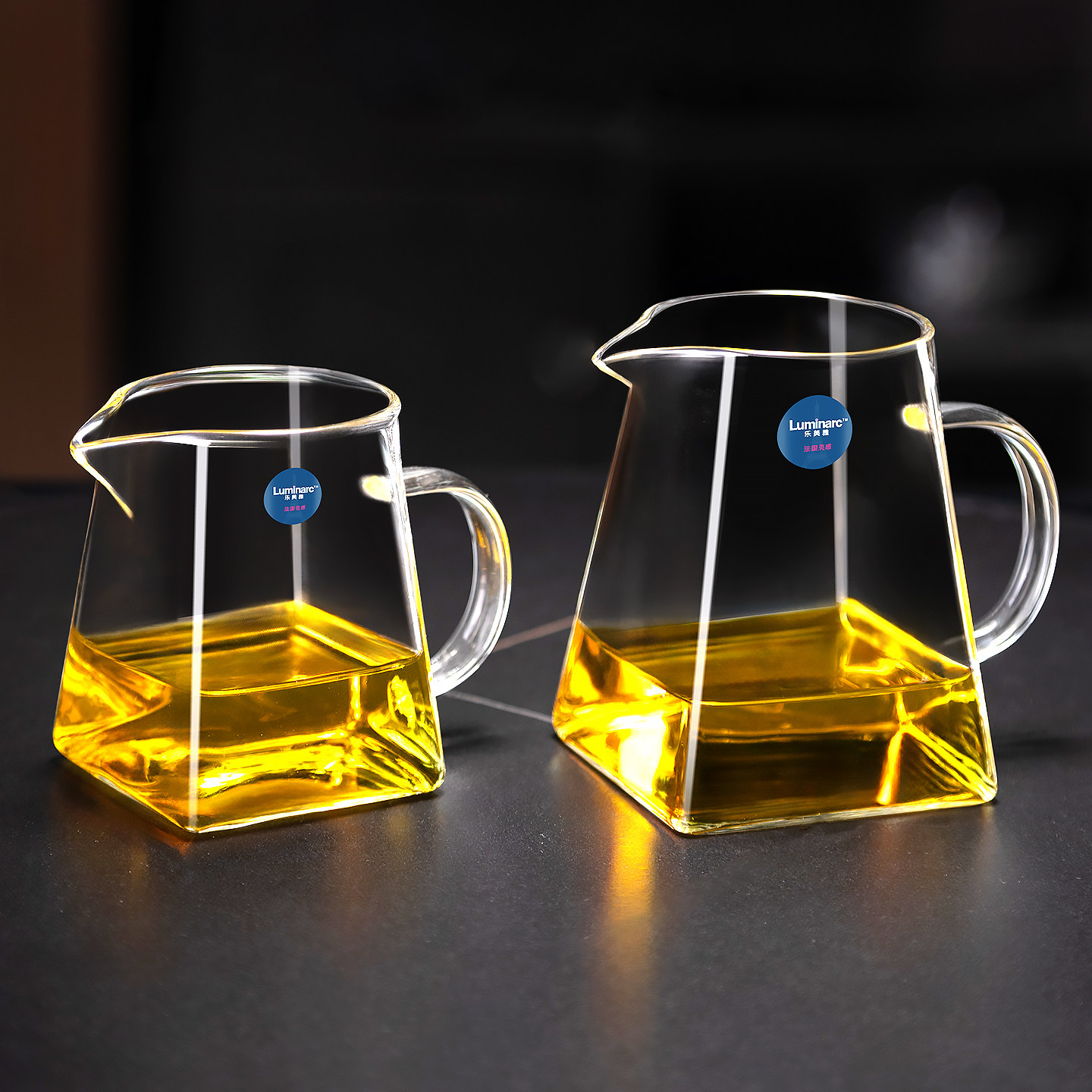 乐美雅四方公道茶杯高硼硅玻璃水杯大小号耐热耐高温水具茶具家用图片