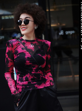 NONHUMAN蚂蚁家 25夏季新款 原创设计师品牌 修身印花网纱皮肤衣