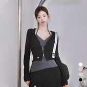 开衫 kindame韩系百搭长袖 麻花收腰显瘦针织衫 女上衣KS25F2613