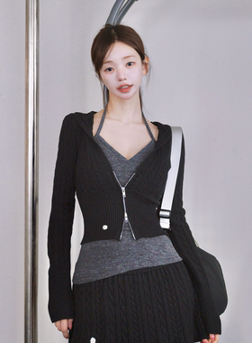 kindame韩系百搭长袖麻花收腰显瘦针织衫开衫女上衣KS25F2613