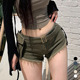 短裤 kindame韩国夏季 清爽性感低腰显腿腰带工装 DS25S3114