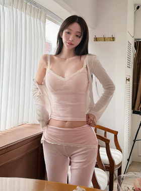 kindame蕾丝碎花显瘦吊带背心