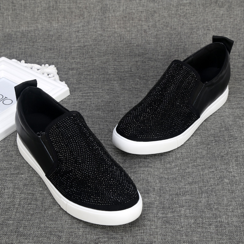 乐福鞋水钻舒适大码平底女鞋单鞋