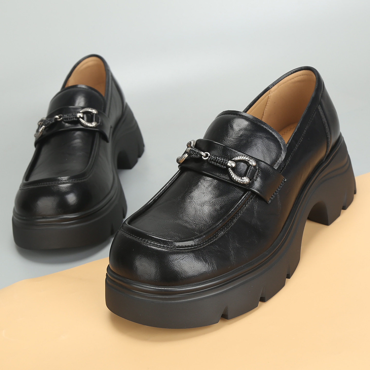 前掌加宽大码女鞋41到43春季新款厚底英伦乐福鞋舒适百搭大号单鞋,女鞋,乐福鞋（豆豆鞋）,淘宝优惠券,粉丝福利购,淘宝优惠卷