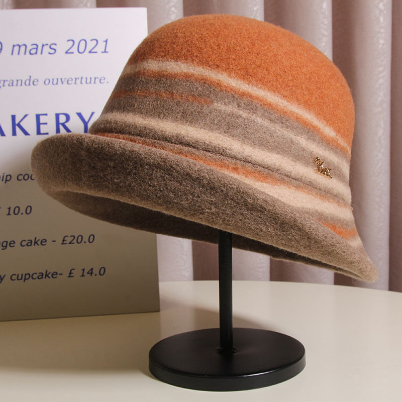 帽子女秋冬羊毛呢拼色渔夫帽赫本风复古卷边盆帽时尚百搭保暖礼帽,个性定制/设计服务/DIY,针织帽,淘宝优惠券,粉丝福利购,淘宝优惠卷