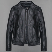 女士立领真皮夹克头层绵羊皮衣女修身 青年简约显瘦小外套崔 短款