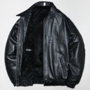 加厚毛绒头层软牛真皮皮衣男女友港风青年翻领宽松廓版 潮牌夹克关