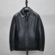 柔软头层绵羊真皮皮衣男加长款 翻领休闲简约商务尼克服夹克外套甘