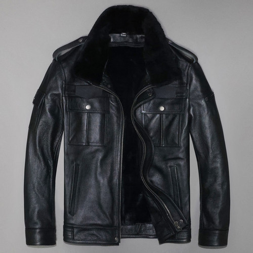 男女头层牛皮职业真皮皮衣工作服