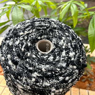 标价原桶一大团价格 意大利进口高含量黑白圈圈粗细不均 90%羊毛