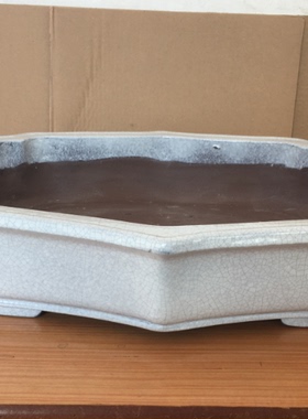 宜兴紫砂花盆 炉均釉紫砂盆57*46*12海棠盆YHL297