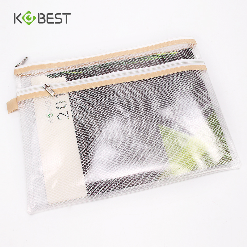 康百拉链文件袋a4透明拉边袋防水