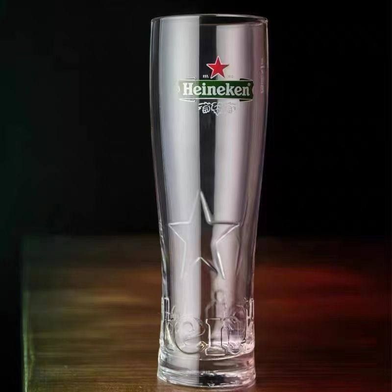 督威喜力啤酒杯330ml粉象工艺高颜值透明玻璃杯