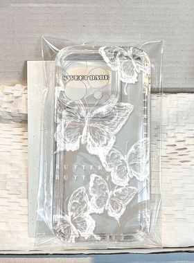 水墨蝴蝶适用苹果17/16pro手机壳超薄华为mate60软壳p50荣耀100红米note11/9女OPPOreno13小米14/vivos12/s15