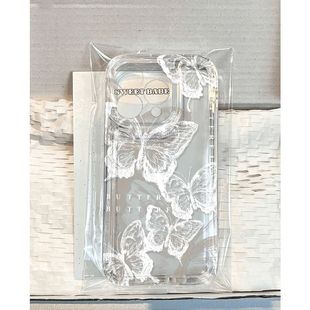 水墨蝴蝶适用苹果17/16pro手机壳超薄华为mate60软壳p50荣耀100红米note11/9女OPPOreno13小米14/vivos12/s15