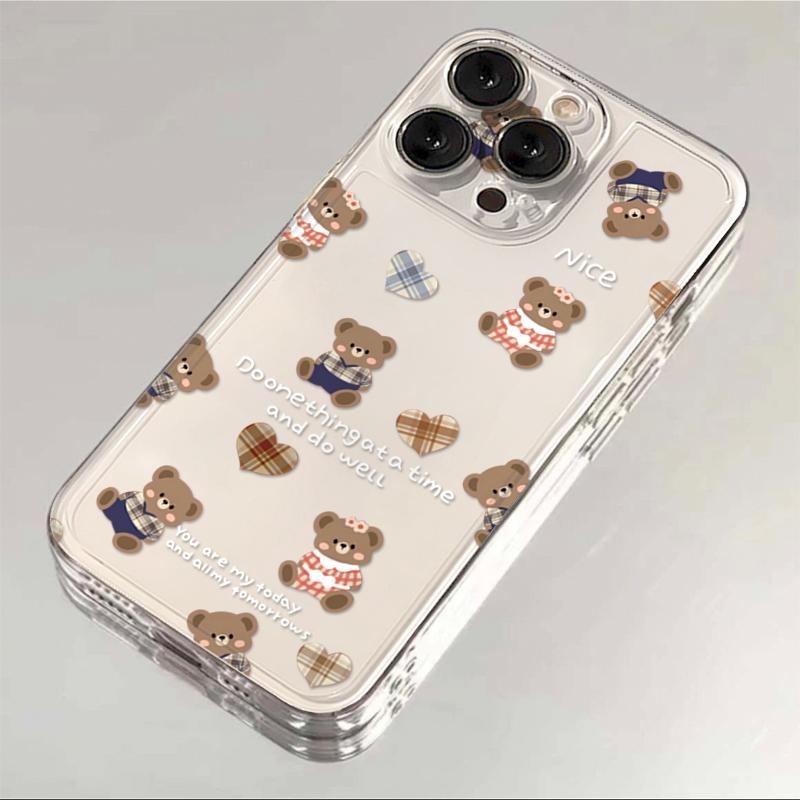 爱心布偶熊适用苹果手机壳