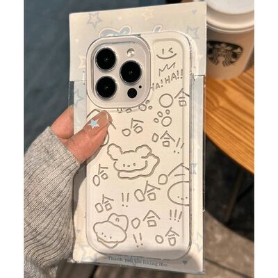 哈哈小狗适用苹果17/16pro手机壳小清新华为mate60软壳p50荣耀100红米note11女OPPOreno13小米14/vivos12/s15