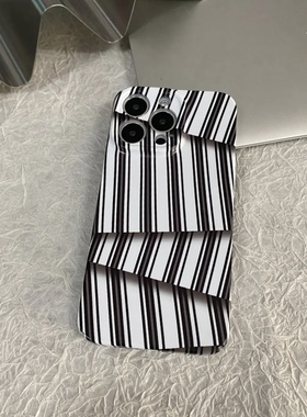 不规则黑色条纹适用苹果15promax手机壳iphone16/12创意mate60菲林红米note13防摔小米14华为p70荣耀vivoppo