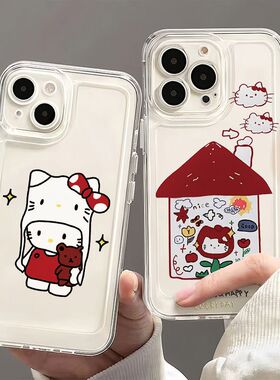 可爱KT猫适用iPhone17promax手机壳新款苹果15/14/13/12pro/11超薄个性卡通x/xr/xs/max女16/i7p/8plus保护套