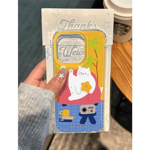 沙发猫咪适用苹果16promax手机壳iPhone17/14小米12/15/11荣耀100华为p50红米k70女opporeno13小米vivox60x80