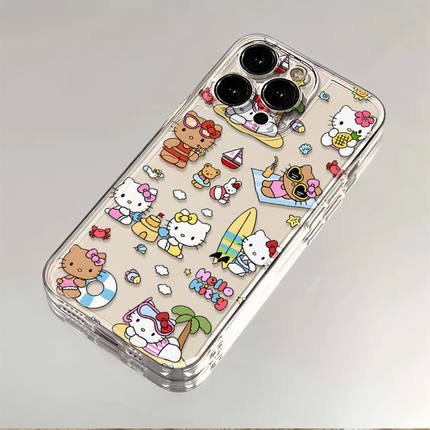 适用苹果17/16pro手机壳华为pura70/p50软壳mate60红米note11女OPPOreno13/9/8小米14/vivos12/s15可爱凯蒂猫