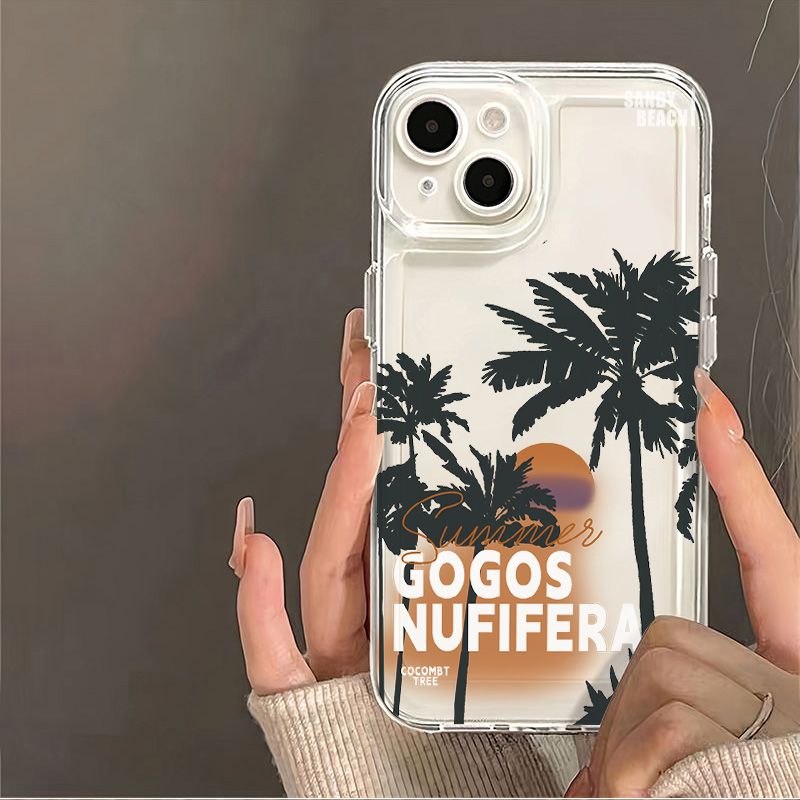 夏日椰树适用iphone16promax手机壳苹果13/15/12/11保护套xr华为p70vivox100小米14荣耀oppo红米k60/note10/9