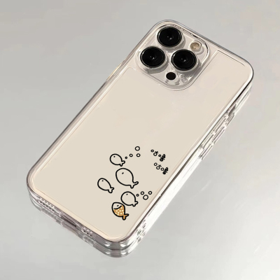 咕噜小鱼苹果17手机壳16/15pro华为nova10适用p50荣耀70红米note13女OPPOreno11/9/8小米14/vivos12s7新款x80