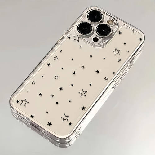 黑色星星适用苹果17/16pro手机壳华为pura70/p50保护套mate60红米note11女OPPOreno13/9/8小米14/vivos12/s15