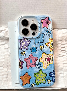 涂鸦海星适用苹果17/16pro手机壳华为mate60超薄p50荣耀100红米note11女OPPOreno13/9/8/7小米14/vivos12/s15