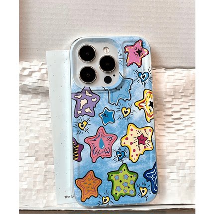 涂鸦海星适用苹果17/16pro手机壳华为mate60超薄p50荣耀100红米note11女OPPOreno13/9/8/7小米14/vivos12/s15