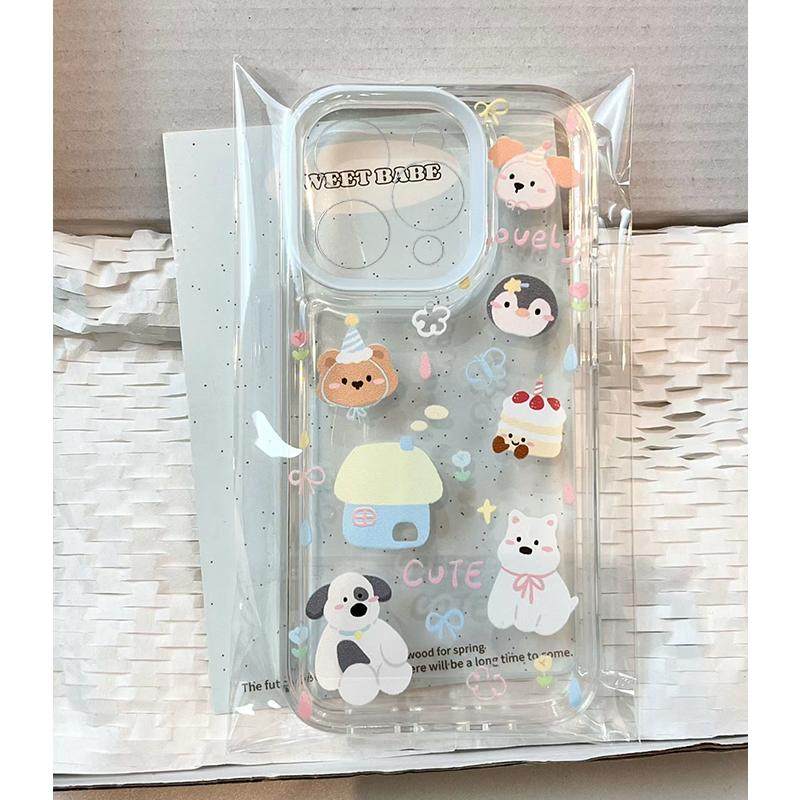 蛋糕小狗企鹅适用iphone15promax手机壳苹果13/14/12/11套华为pura70pro新款iqooneo9小米oppo红米k70荣耀100