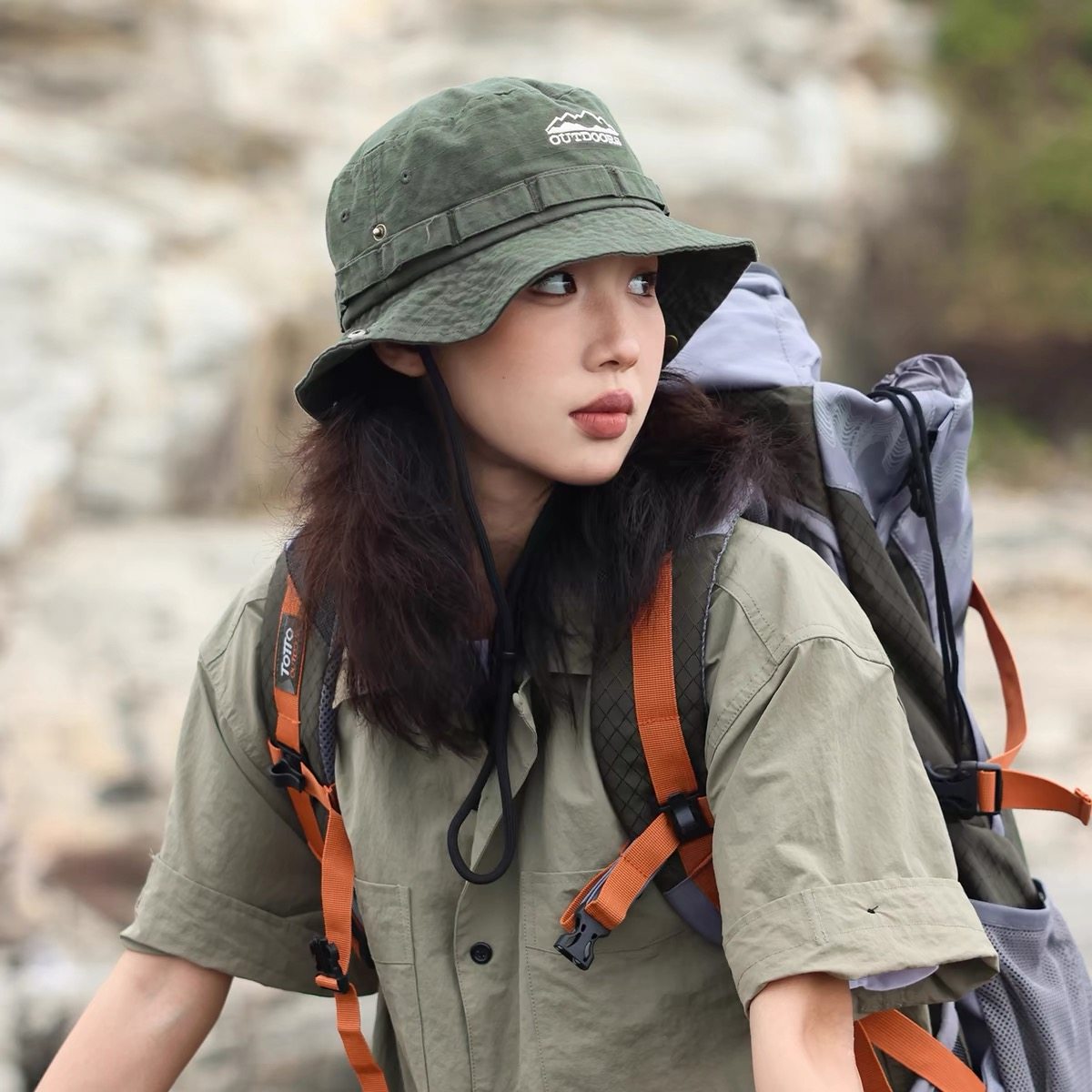 小众山系户外登山帽男女春夏户外露营渔夫帽盆帽遮阳防晒防紫外线
